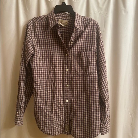 Abercrombie & Fitch Navy and Brown Checkered Shirt - Picture 1 of 4